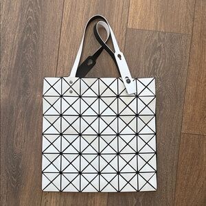Bao bao issey miyake tote bag in white